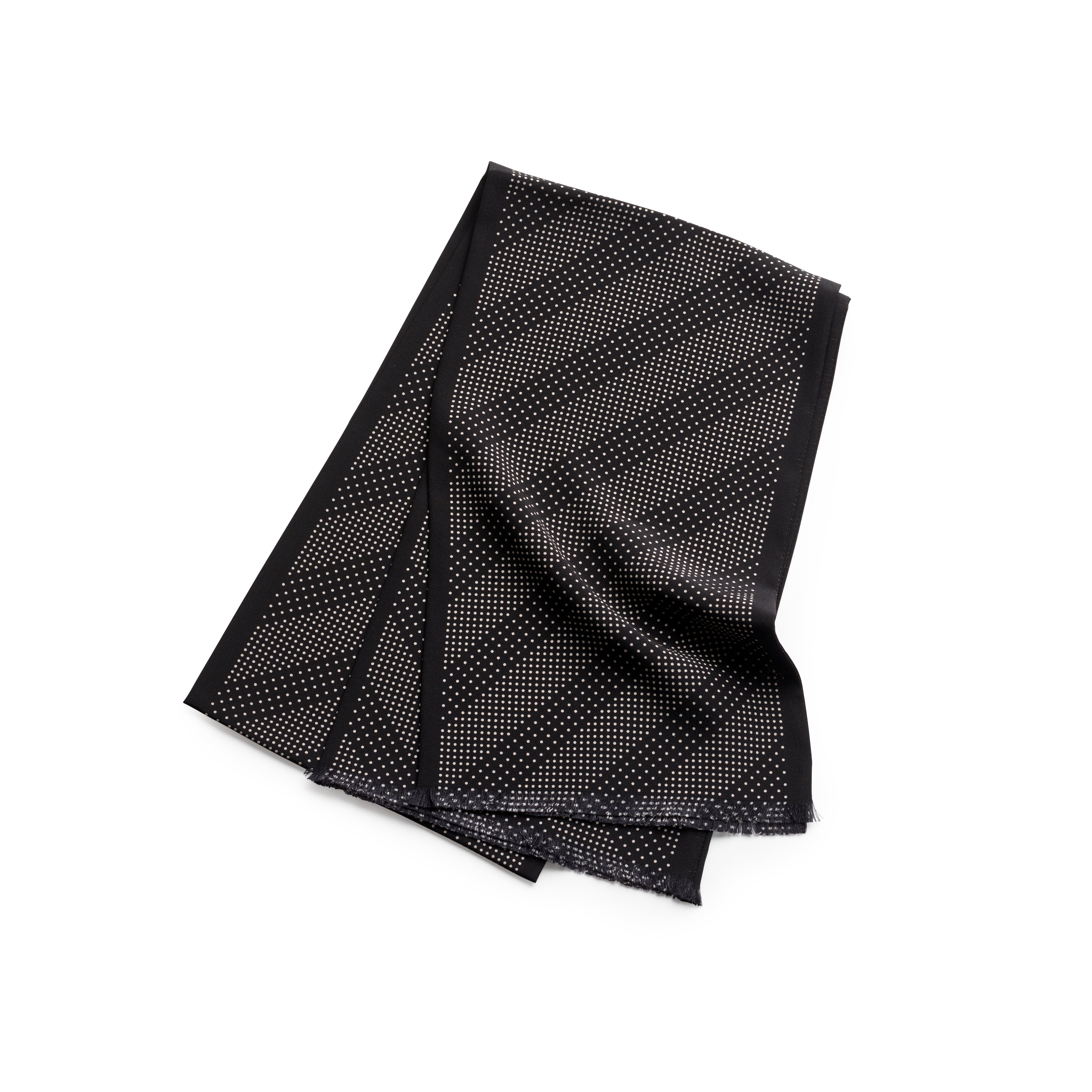 Tie Your Tie Black & White Geometric Silk Scarf