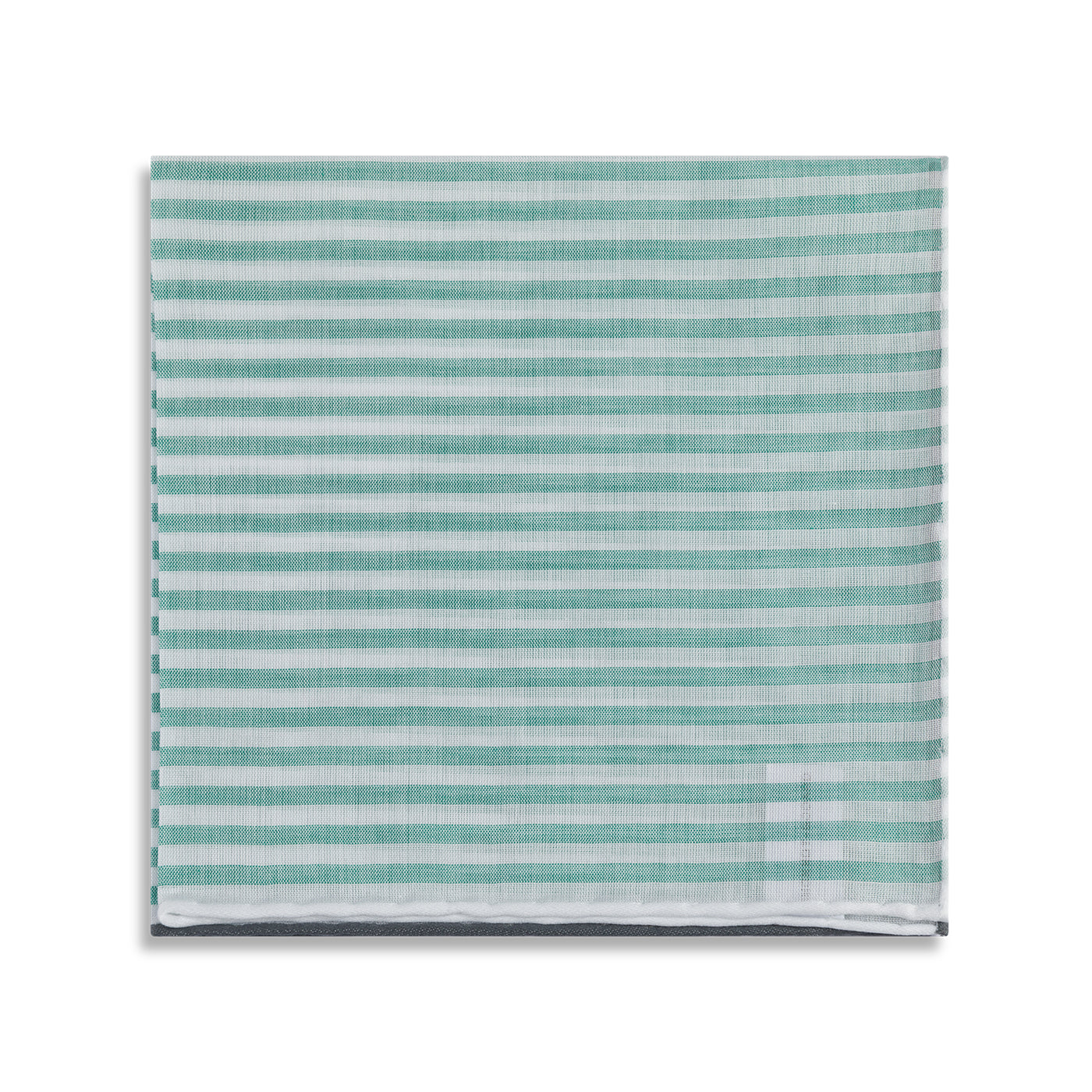 Simonnot Godard "Buren" Pocket Square with Green & White Stripes