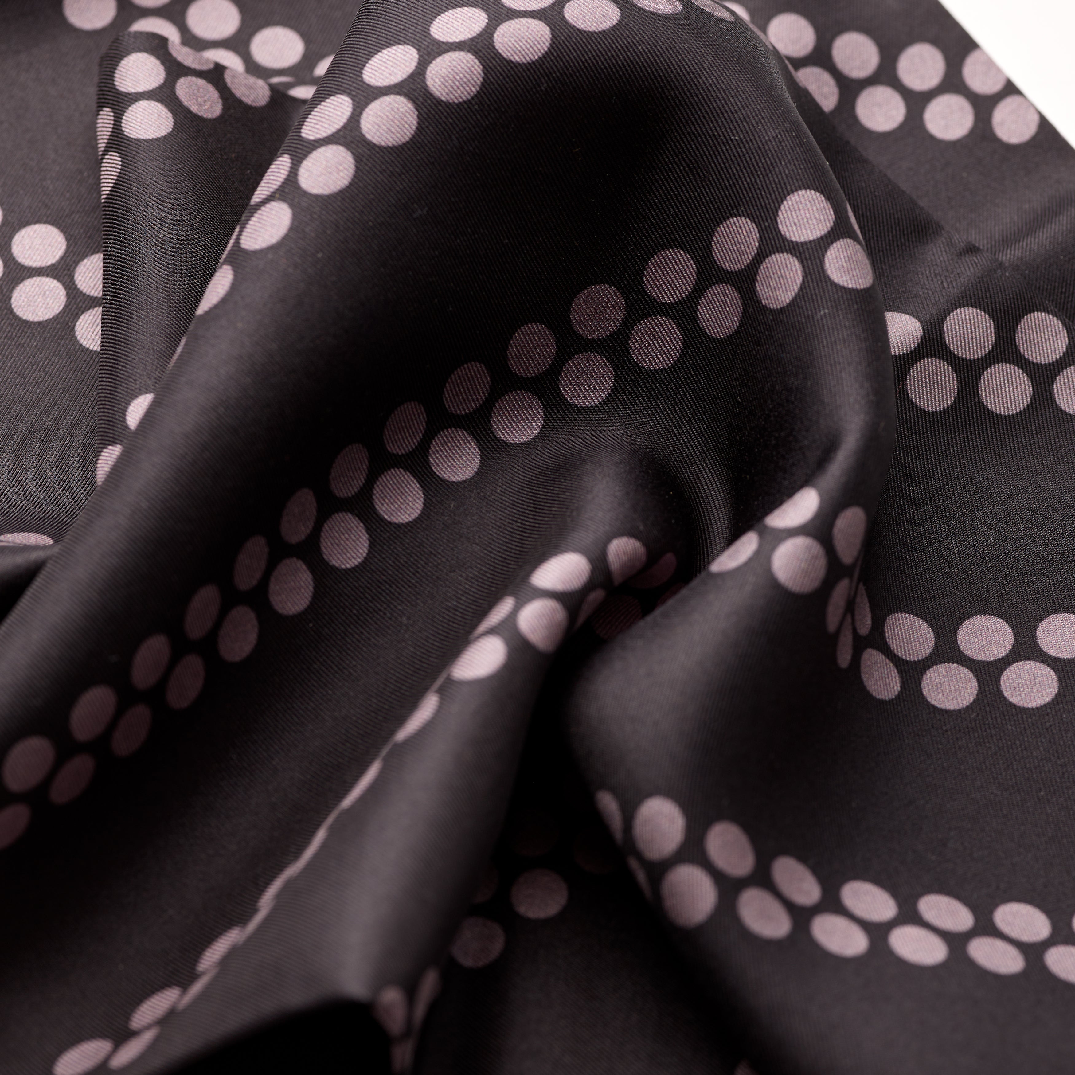Tie Your Tie Black & Grey Polka Dot Silk Scarf