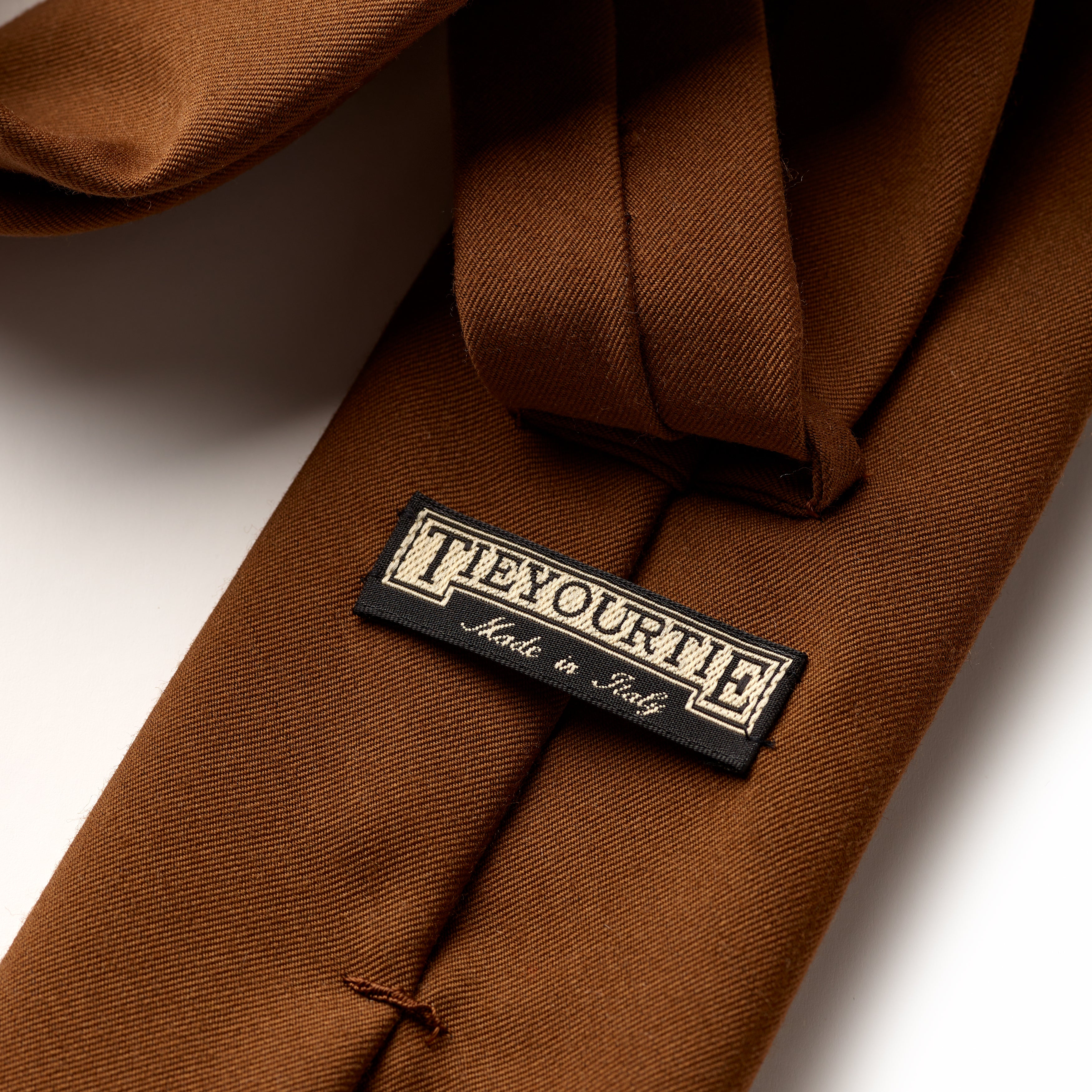 Tie Your Tie Ochre Brown Wool & Silk Ribbed Tie