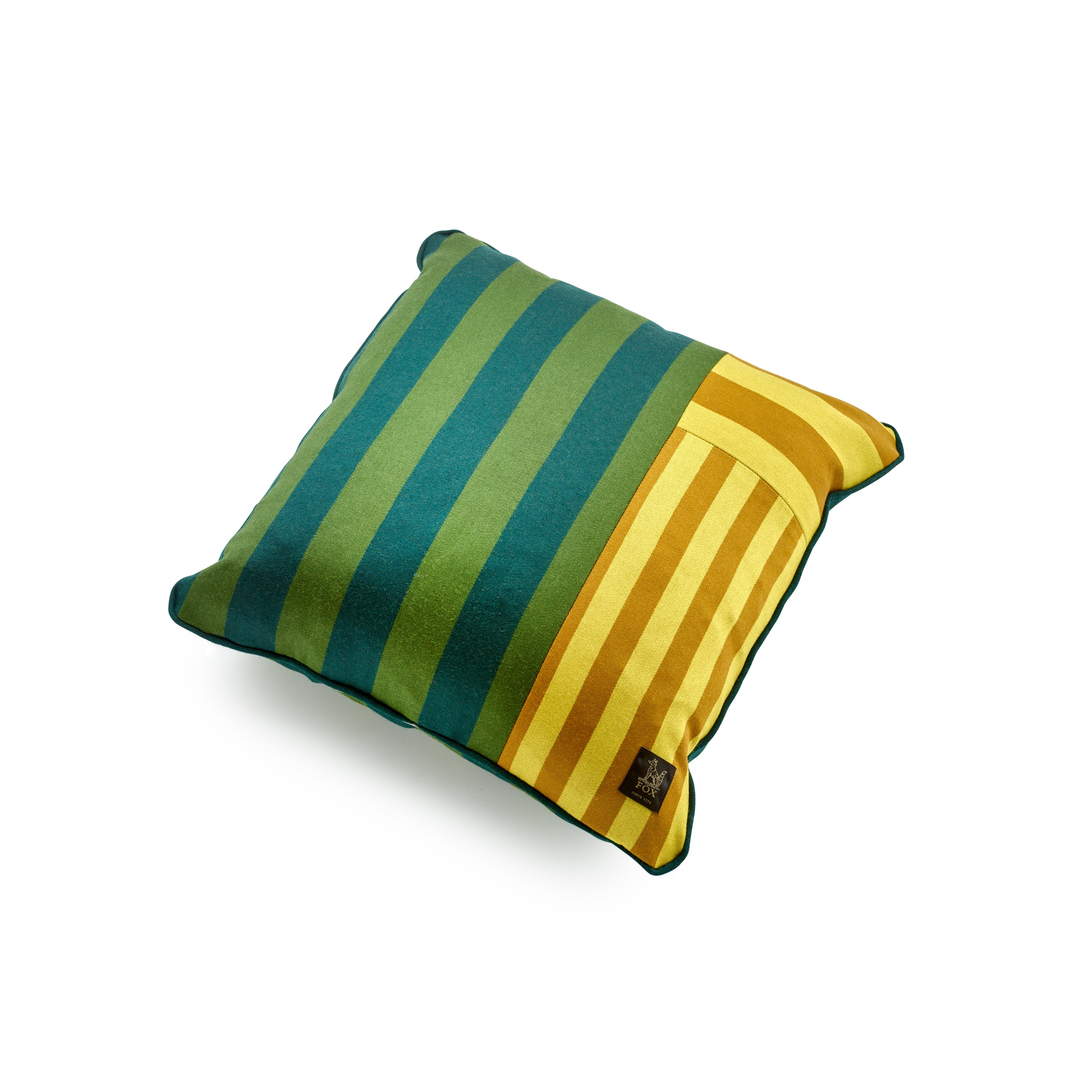 Fox Stripe Green & Yellow Cushion Cover