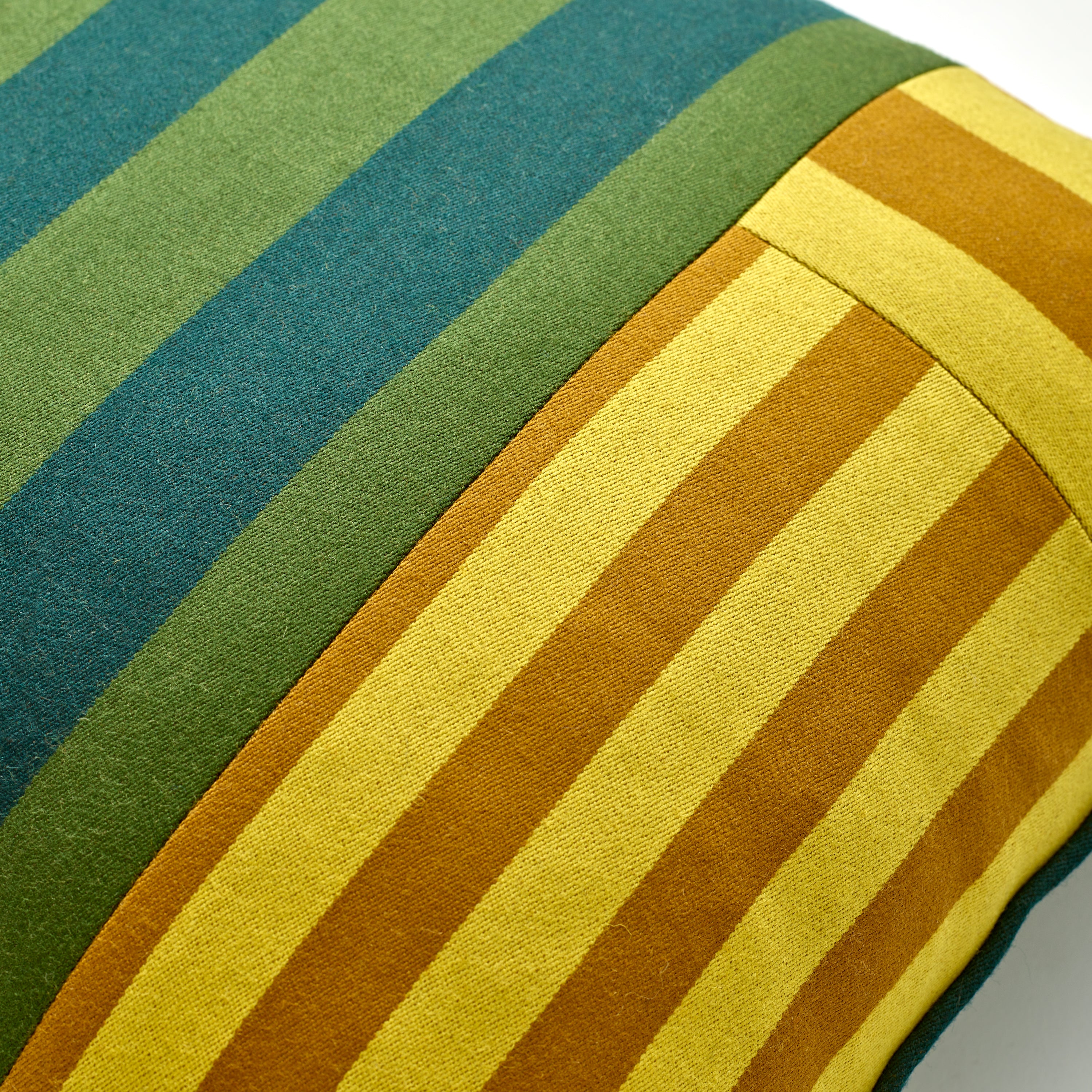 Fox Stripe Green & Yellow Cushion Cover