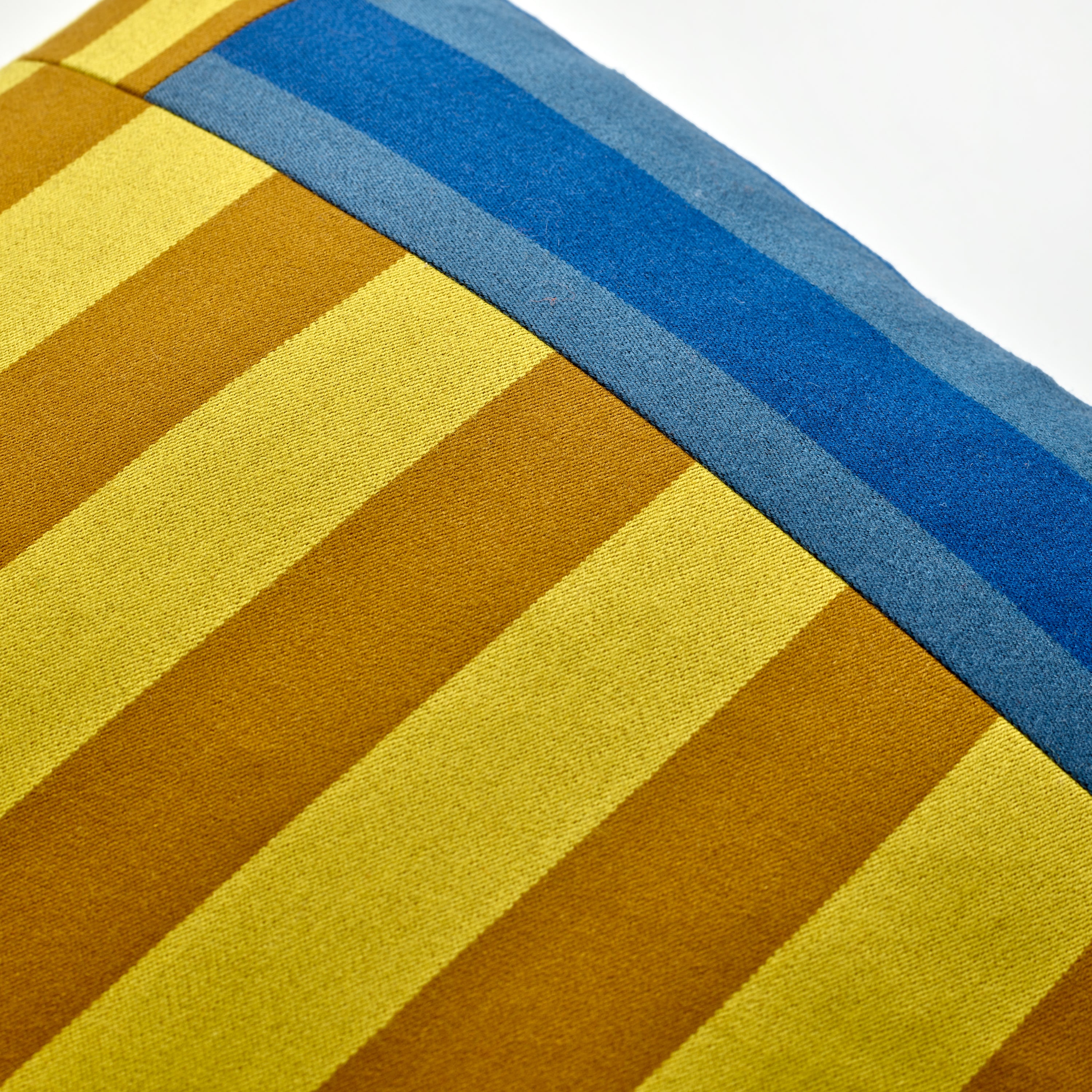 Fox Stripe Blue & Yellow Cushion Cover