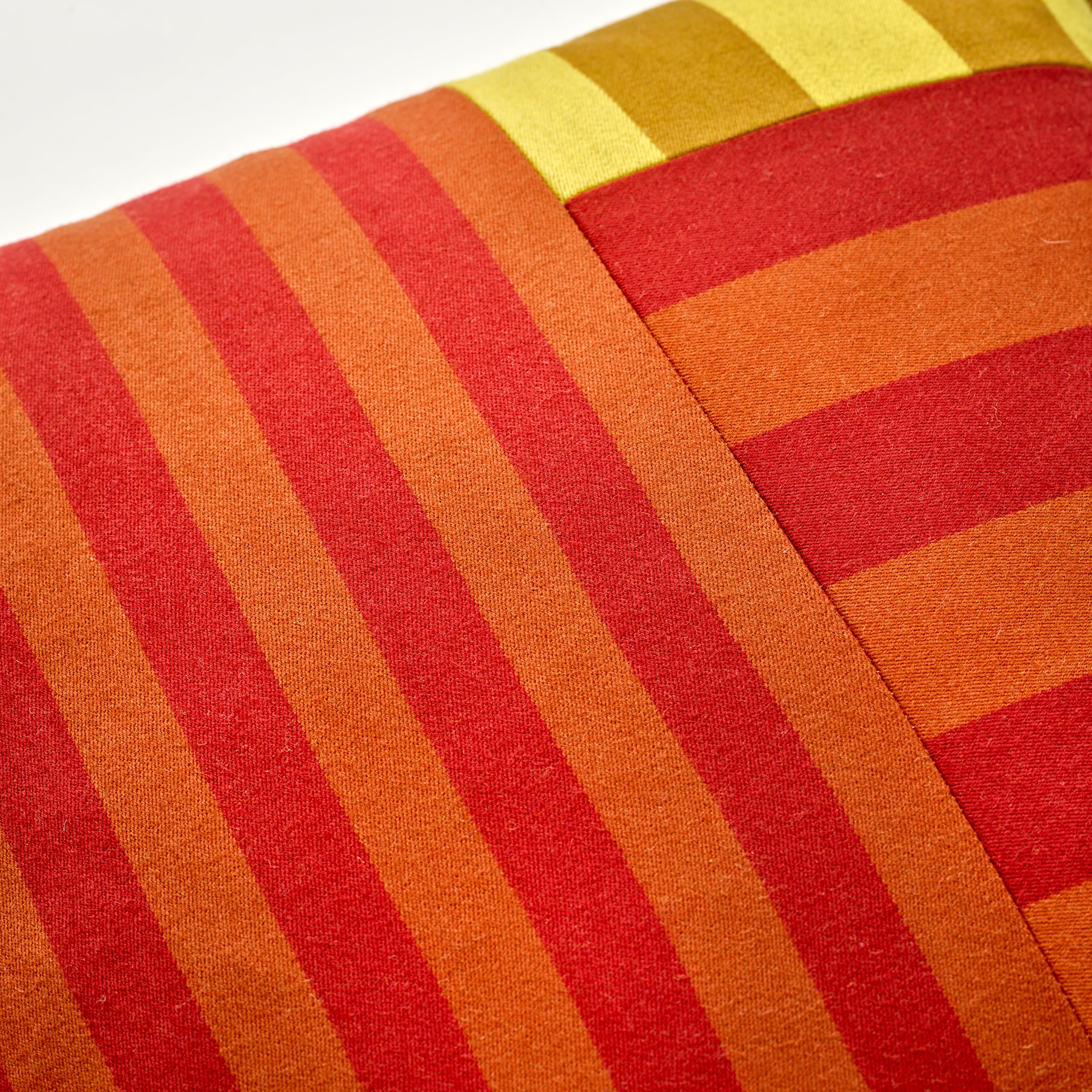 Fox Stripe Red & Yellow Cushion Cover