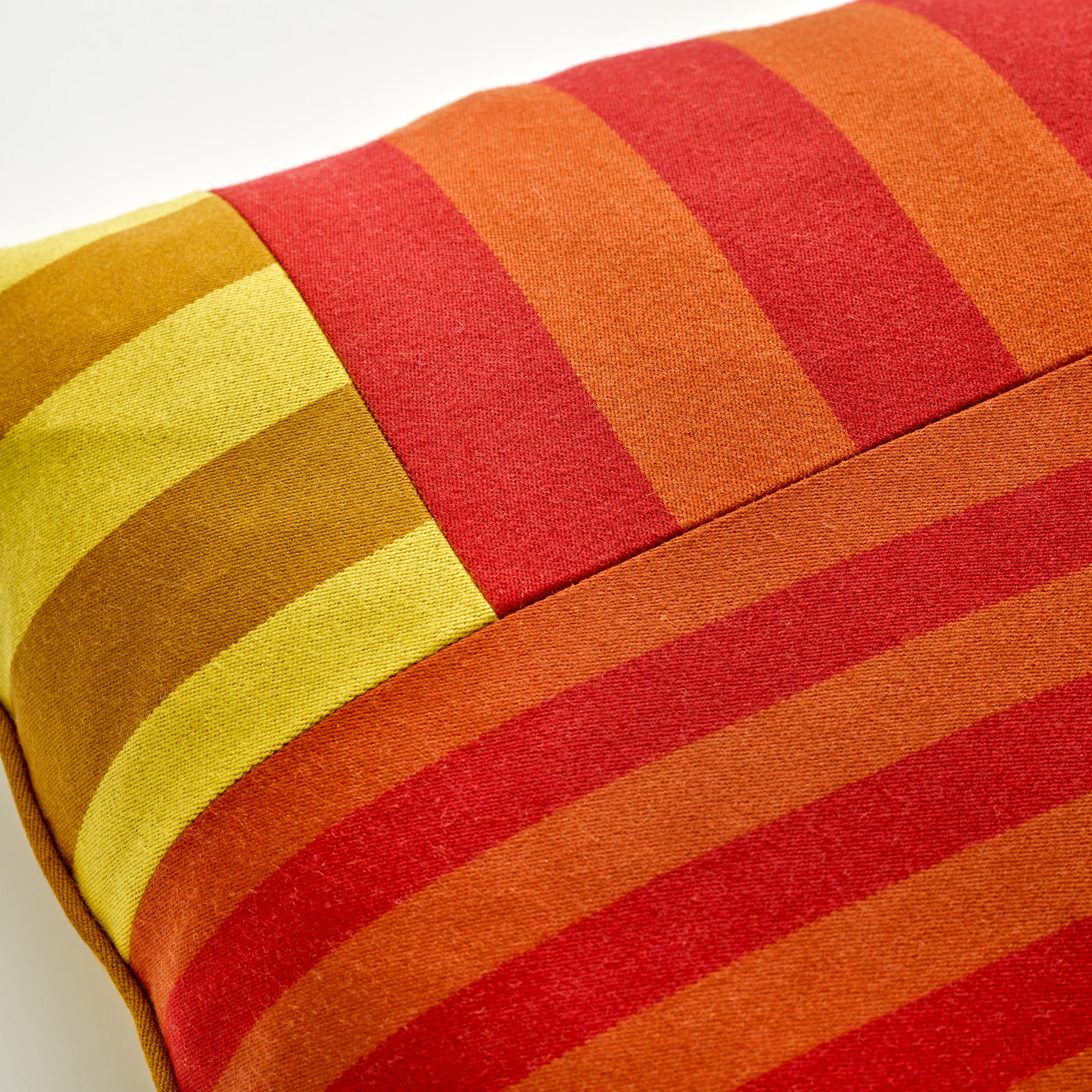 Fox Stripe Red & Yellow Cushion Cover