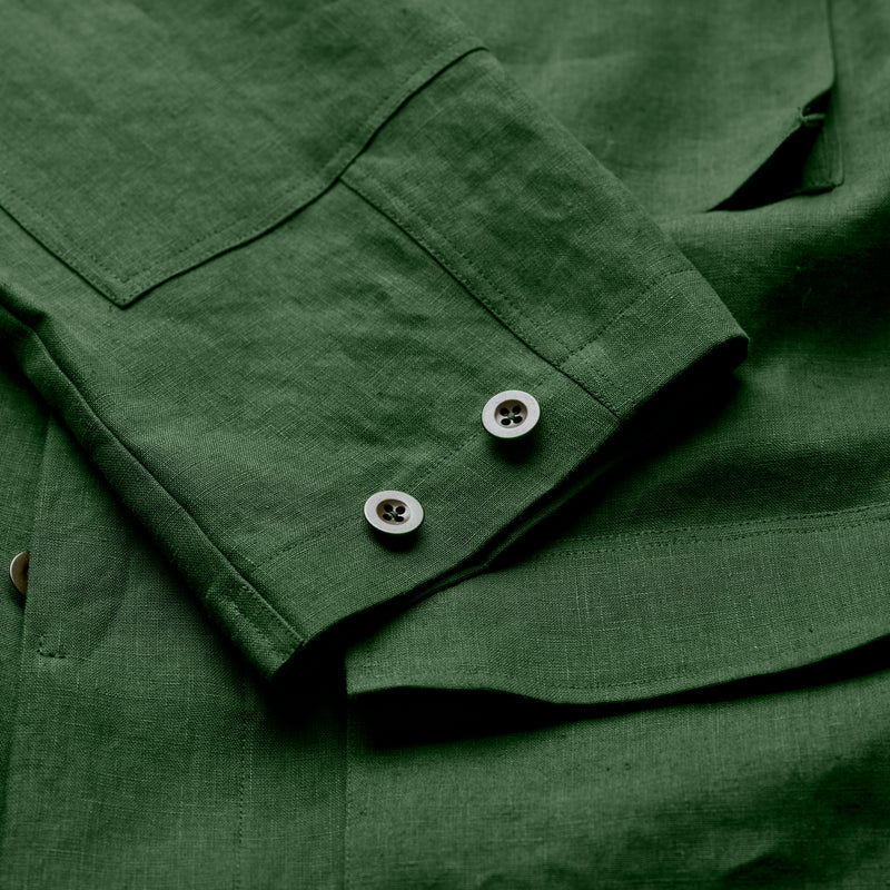 FK001-Fox Linen Forest Green Jacket