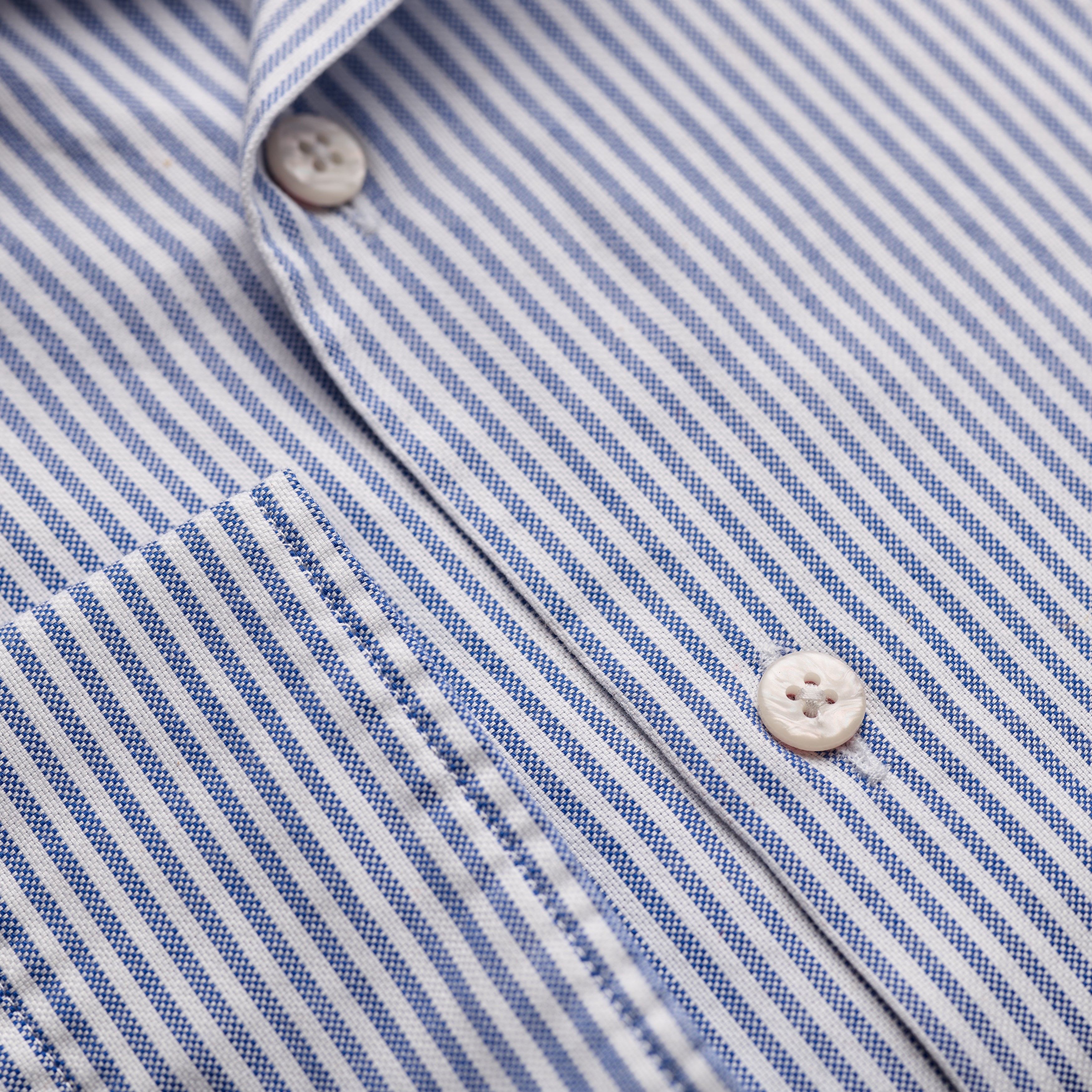Navy & White wide striped spread collar oxford shirt