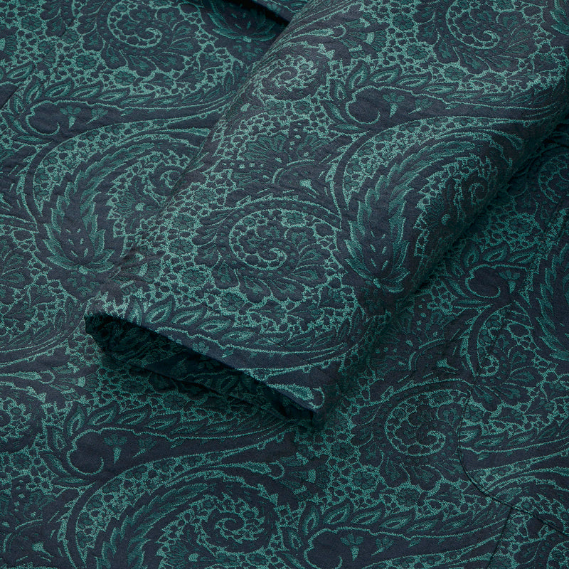 Fox Silk Paisley Lounge Gown in Sea Green