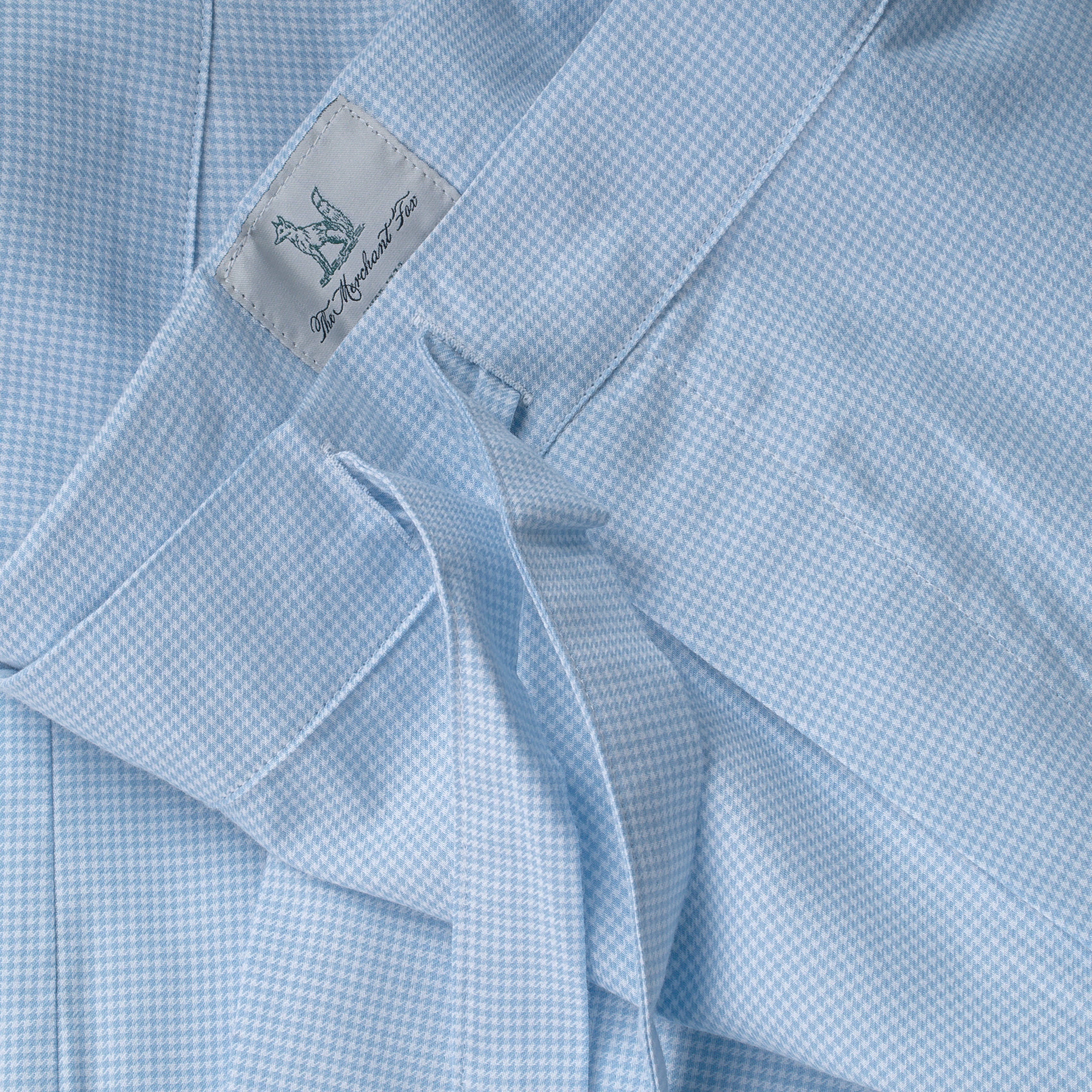 The Merchant Fox Micro Check Pyjamas in Sky Blue