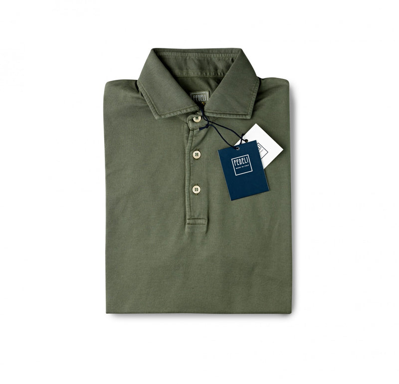 Fedeli Jersey Polo Shirt British Khaki