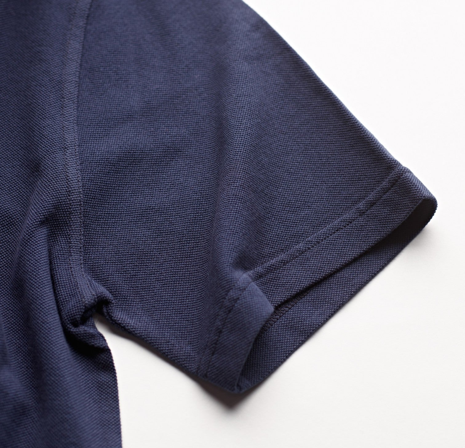 Fedeli Chest Pocket Polo in Ringspun Jersey Ocean Blue Sleeve