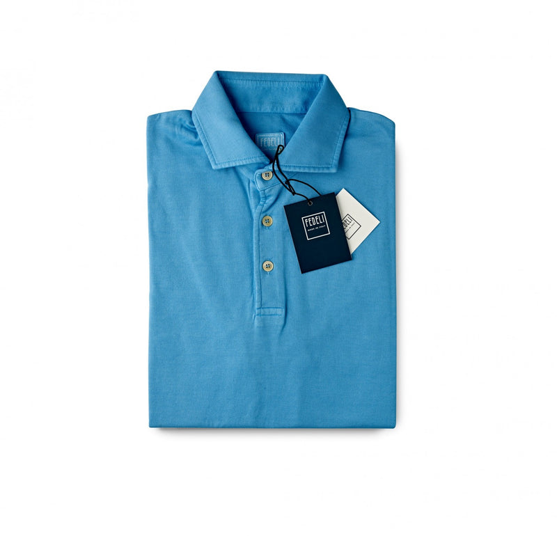 Fedeli Jersey Polo Shirt St Tropez Blue