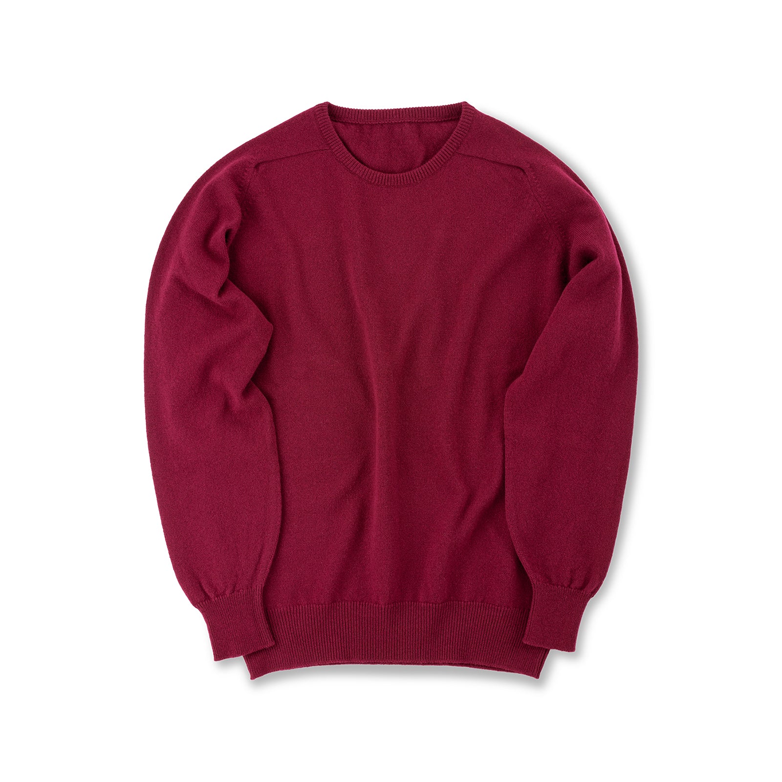 Rosewood Red 2 Ply Lambswool Crew Neck Jumper