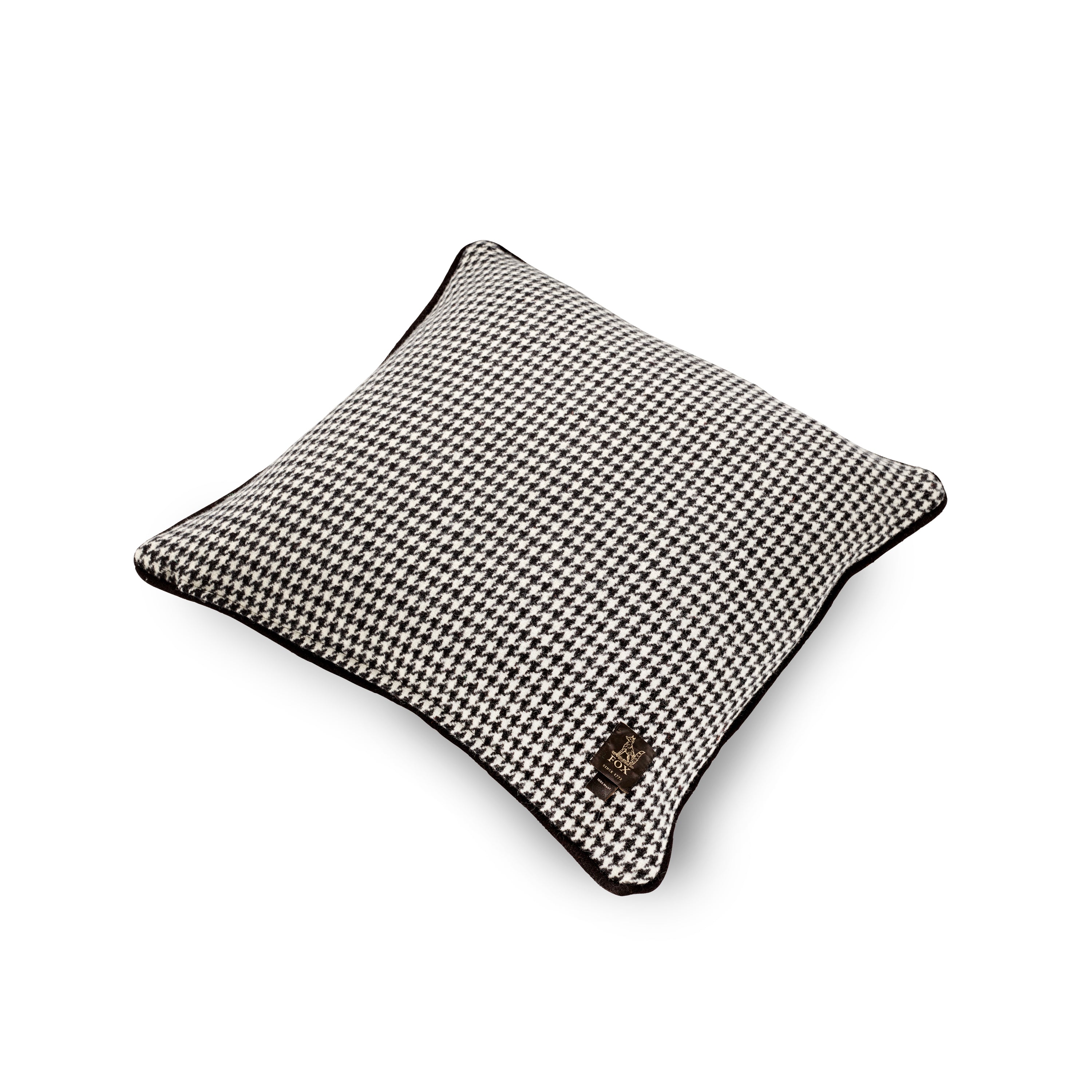 Monochrome Houndstooth with Black Cushion Cover