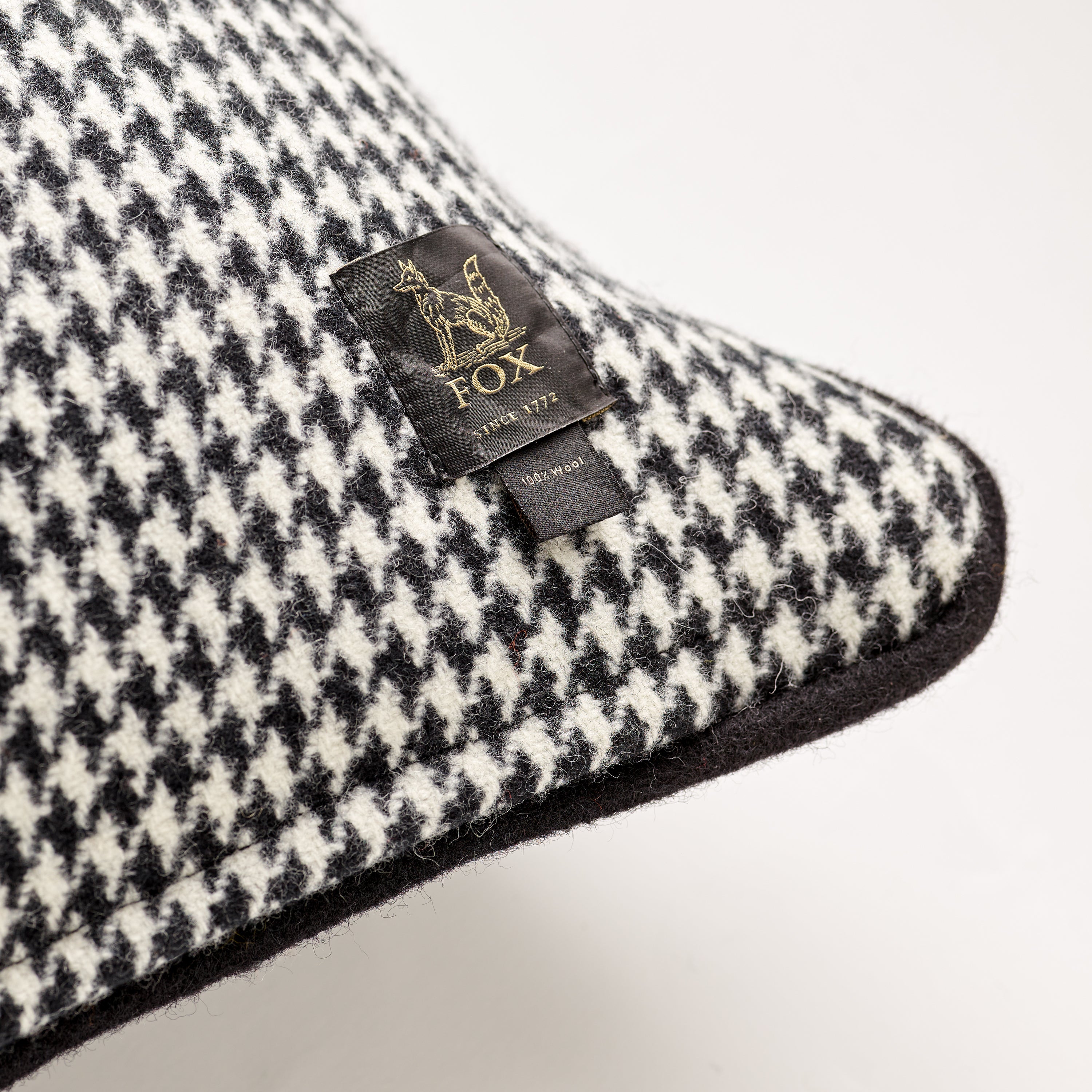 Monochrome Houndstooth with Black Cushion Cover