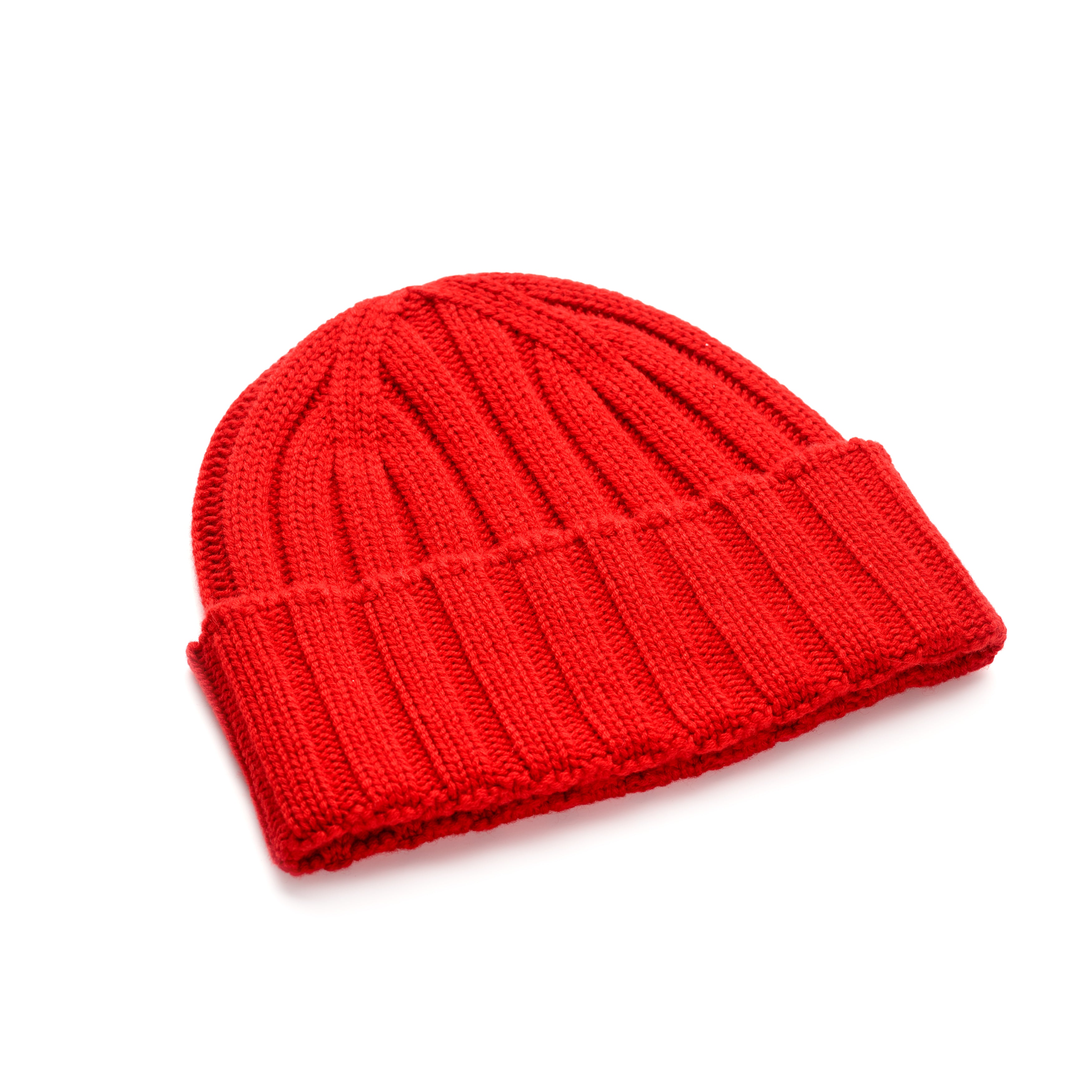 Red Knitted Cap 100% Cashmere