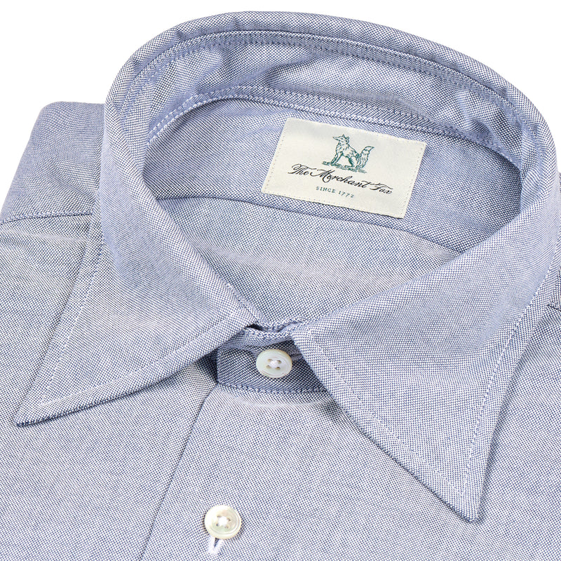 Fox Oxford Navy Plain Collar Casual Shirt