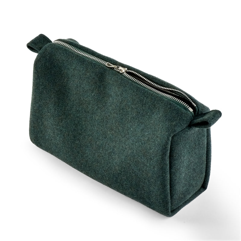 The Traveller - Mélange D.R. Harris Green Medium Wash Bag