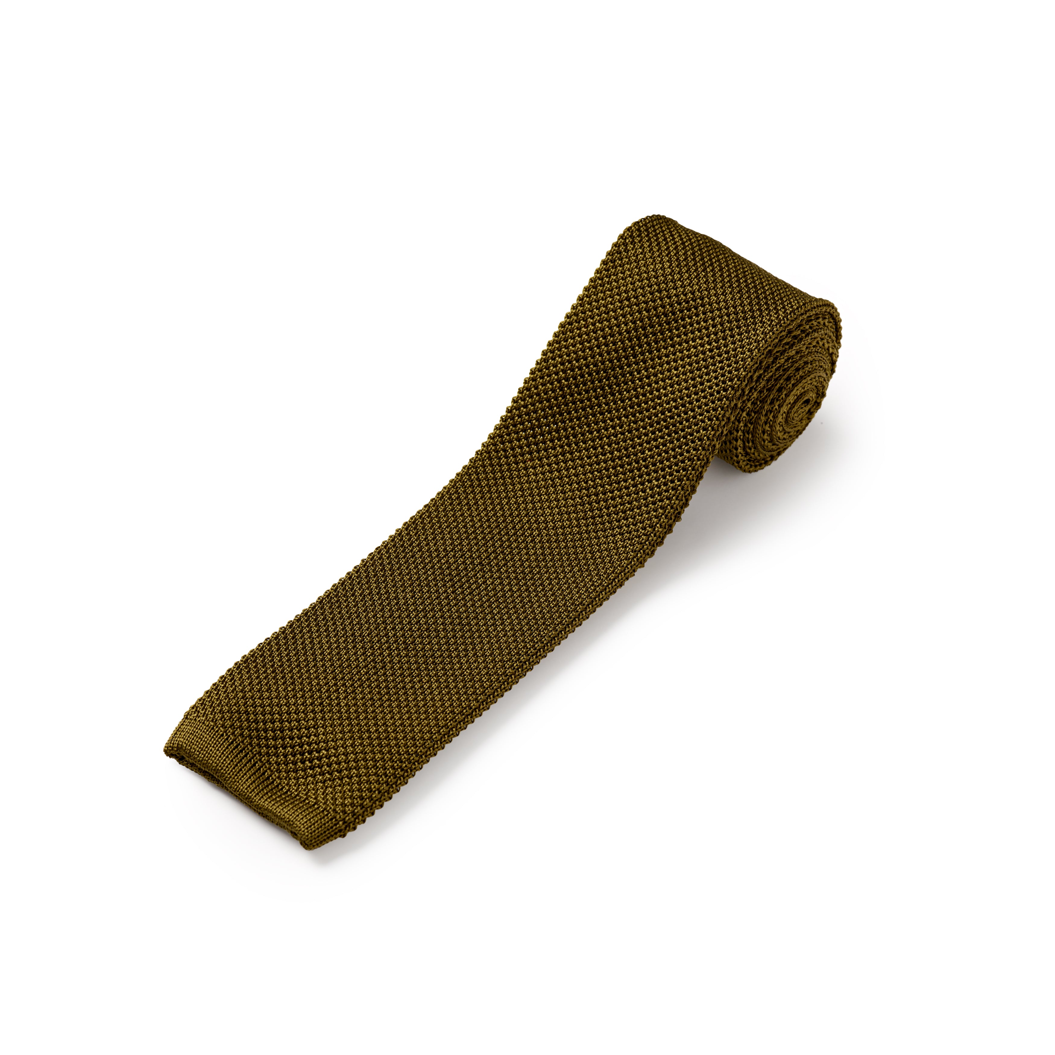 Moss Green Plain Silk Knitted Tie