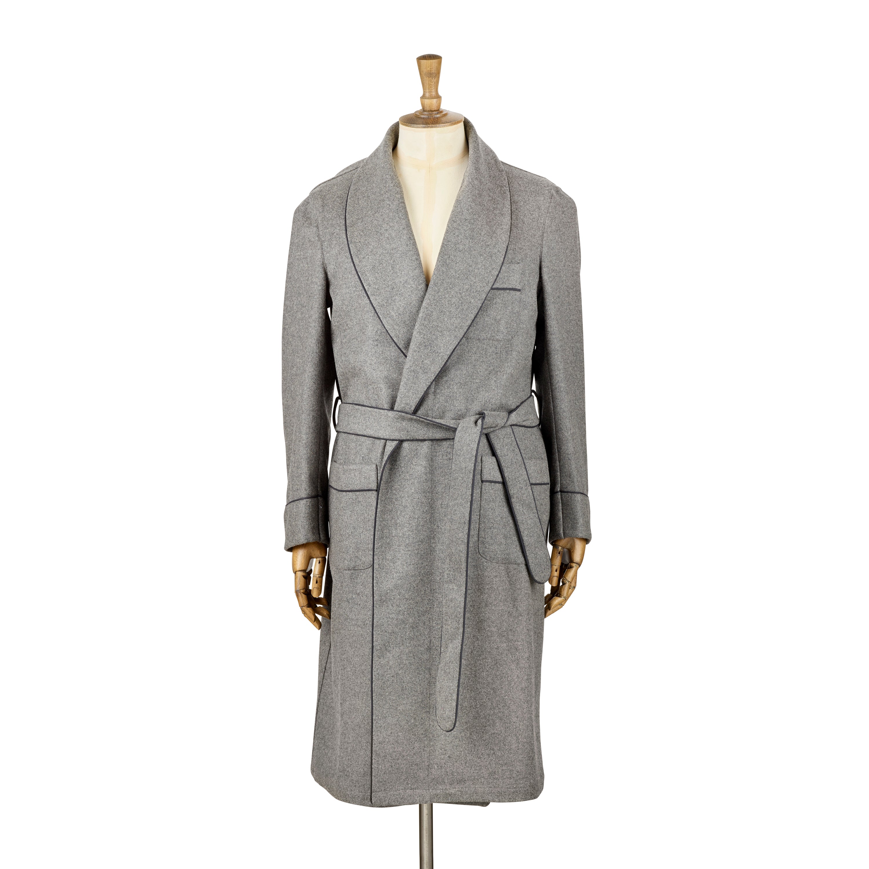 Fox Flannel Lounge Gown in Mid-Grey