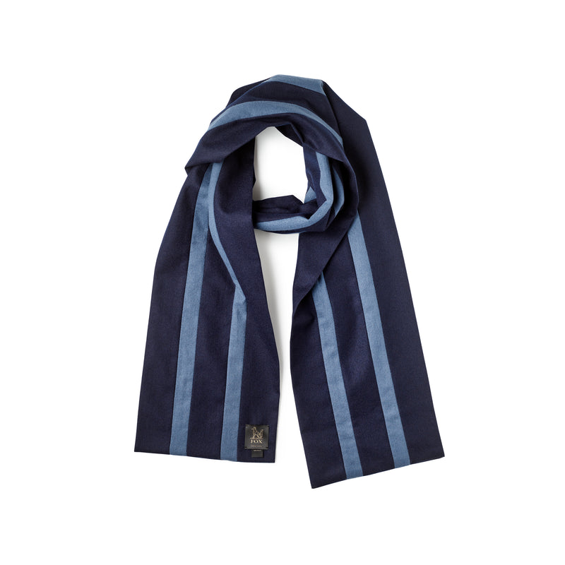 Fox Brothers Navy and Airforce Blue College Scarf