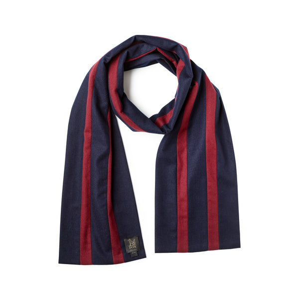 Fox Brothers Navy and Maroon College Scarf
