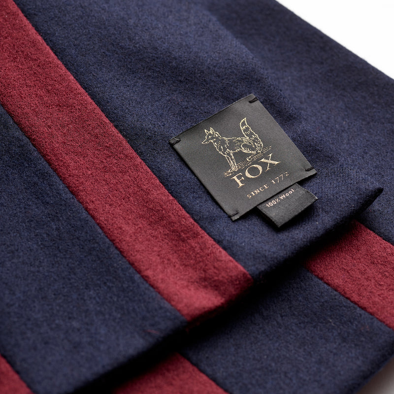 Fox Brothers Navy and Maroon College Scarf