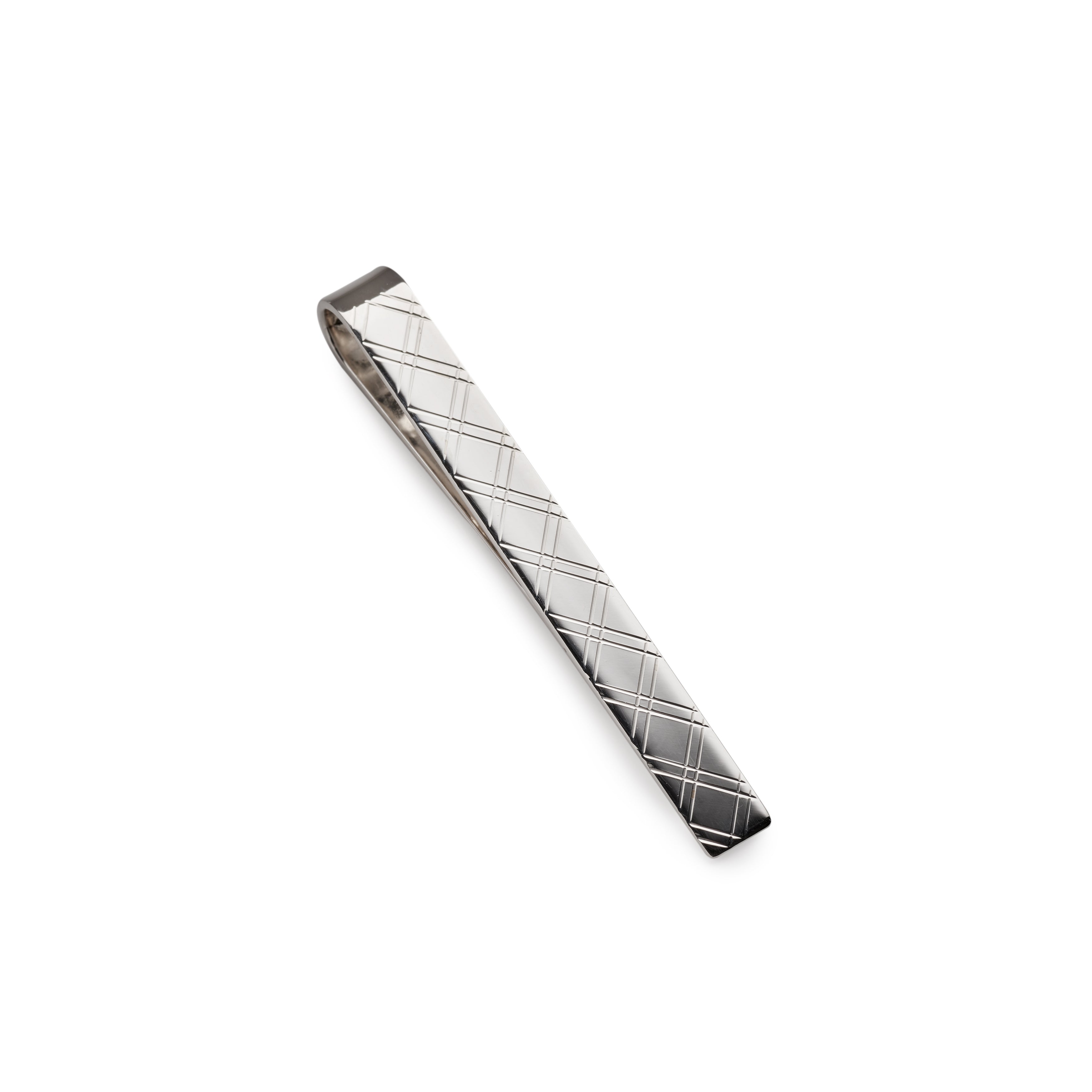Sterling Silver hatch Tie Clip